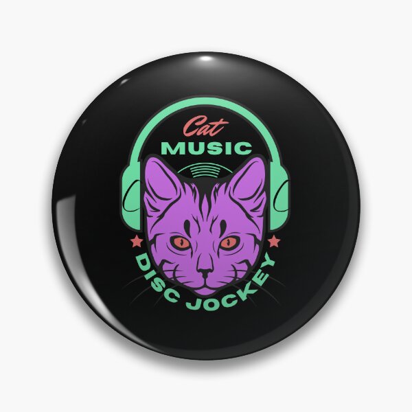 Item preview, Cat MUSIC – DISC JOCKEY | Purple Feline Beats with Headphones & Attitude designed and sold by The Creative Visionn.