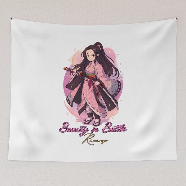 Item preview, Anime Samurai Butterfly Girl – Katana Warrior & Inspirational Quote designed and sold by lamiarte.