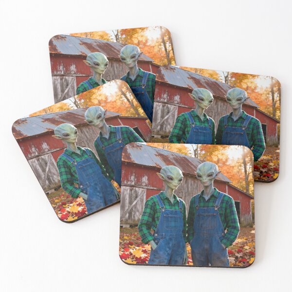 Item preview, Aliens in Overalls on a Farm designed and sold by Roanemermaid.