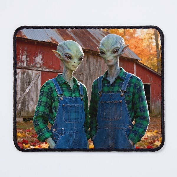 Item preview, Aliens in Overalls on a Farm designed and sold by Roanemermaid.