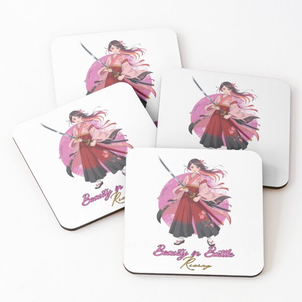Item preview, Anime Samurai Butterfly Girl – Katana Warrior & Inspirational Quote designed and sold by lamiarte.