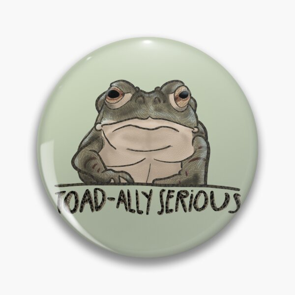 Item preview, Toad-ally Serious – Funny Frog Pun Art designed and sold by Feral-by-Elsie.