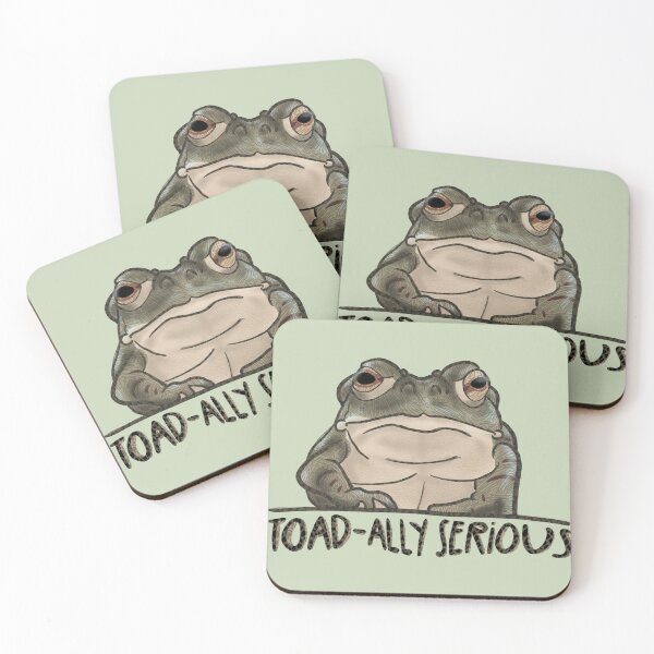 Item preview, Toad-ally Serious – Funny Frog Pun Art designed and sold by Feral-by-Elsie.