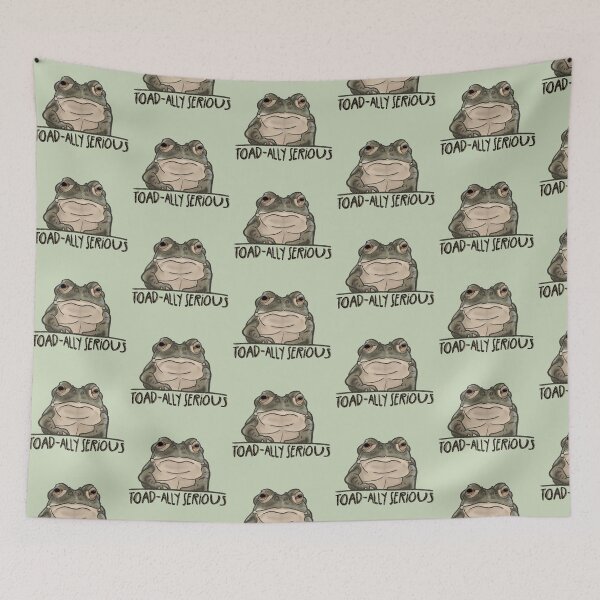 Item preview, Toad-ally Serious – Funny Frog Pun Art designed and sold by Feral-by-Elsie.