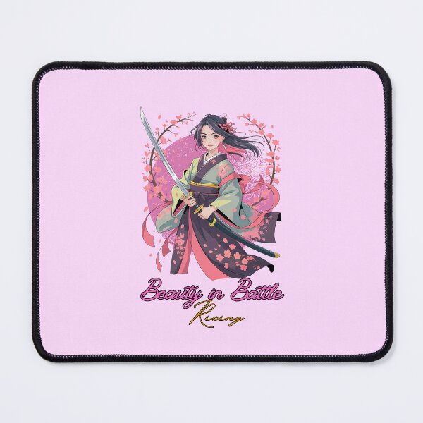 Item preview, Anime Samurai Butterfly Girl – Katana Warrior & Inspirational Quote designed and sold by lamiarte.