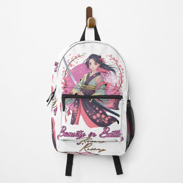 Item preview, Anime Samurai Butterfly Girl – Katana Warrior & Inspirational Quote designed and sold by lamiarte.