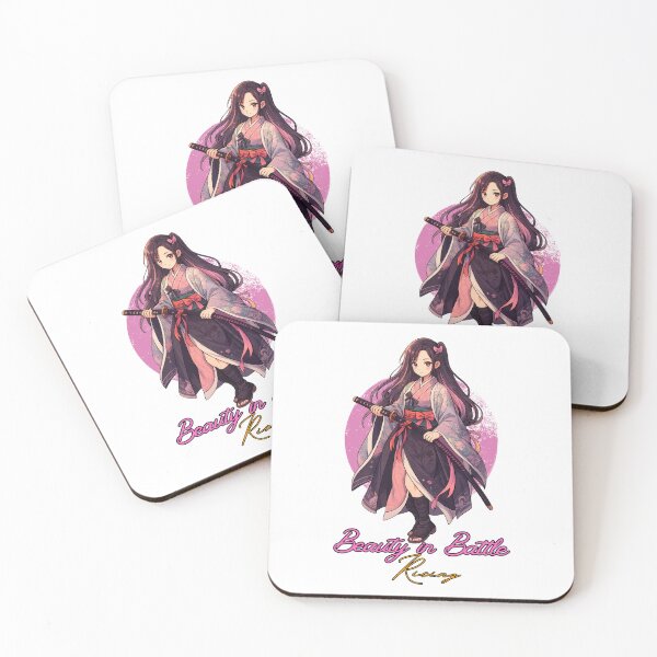 Item preview, Anime Samurai Butterfly Girl – Katana Warrior & Inspirational Quote designed and sold by lamiarte.