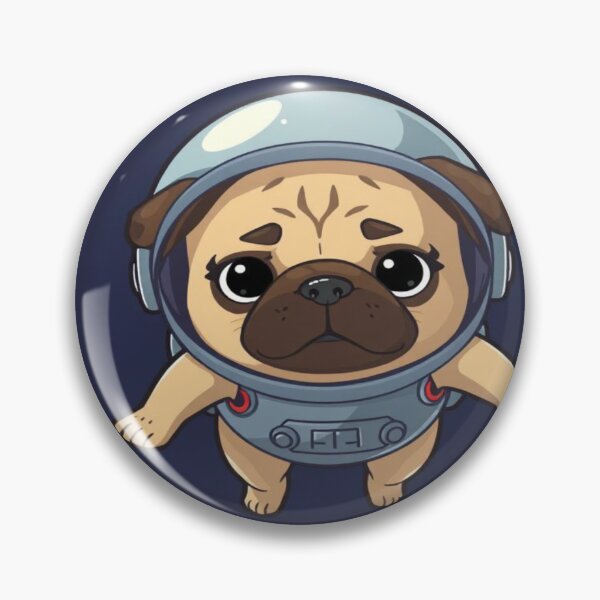 Item preview, Funny cartoon-style pug dog wearing astronaut designed and sold by Artshopprivate.
