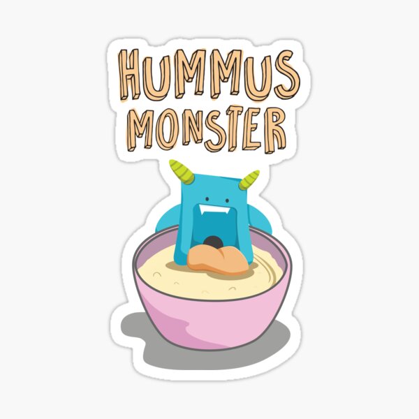 Artikel-Vorschau von Hummus Monster Süße Vegane Kunst, designt und verkauft von TheVeganPride.