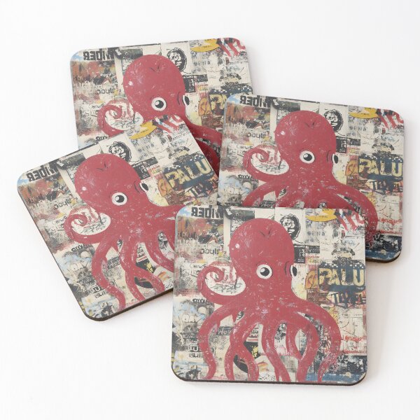 Item preview, Urban Octopus Guardians - Vibrant Street Art Collage with Bold Colors and Energy designed and sold by OlfactoART Studio.