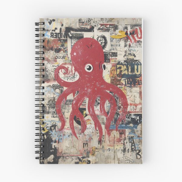 Item preview, Urban Octopus Guardians - Vibrant Street Art Collage with Bold Colors and Energy designed and sold by OlfactoART Studio.