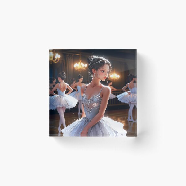 Item preview, Ballerina Practice – Graceful Dance in White Tutus designed and sold by EmeraldeaArt.