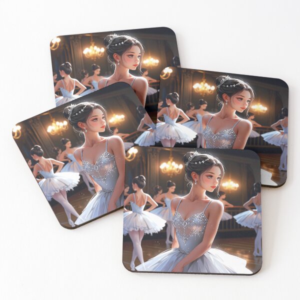 Item preview, Ballerina Practice – Graceful Dance in White Tutus designed and sold by EmeraldeaArt.