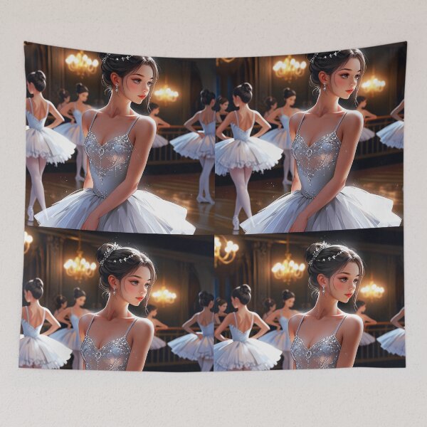 Item preview, Ballerina Practice – Graceful Dance in White Tutus designed and sold by EmeraldeaArt.