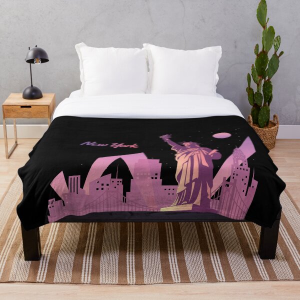 Item preview, New York with the Statue of Liberty in gradient pink designed and sold by edimoraes.