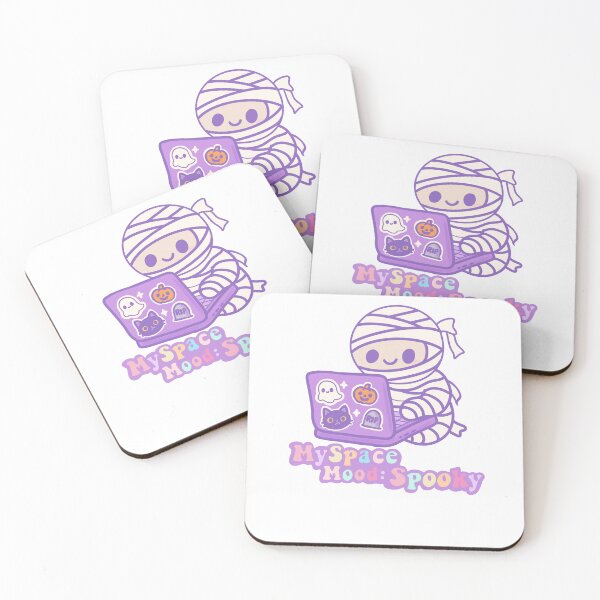 Item preview, MySpace Mood Spooky Laptop Mummy - Y2K Pastel Halloween Sticker designed and sold by MoeJoedesign .