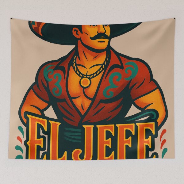 Item preview, THE BOSS LATIN MAN MACHO MEN ILLUSTRATION MEXICAN STYLE designed and sold by La Loca.