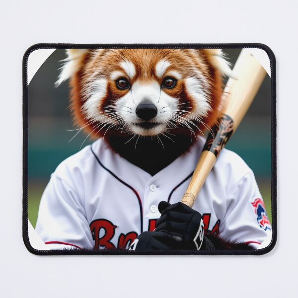 Item preview, red panda baseball player cute colorful design designed and sold by SmashingDeals.