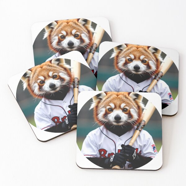Item preview, red panda baseball player cute colorful design designed and sold by SmashingDeals.