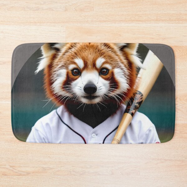 Item preview, red panda baseball player cute colorful design designed and sold by SmashingDeals.