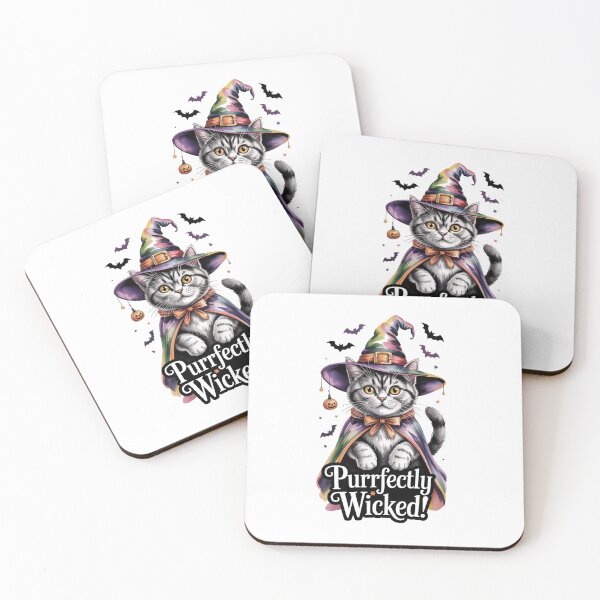 Item preview, Purrfectly Wicked Halloween Cat | Witch Hat Cute Kitten Art | Spooky Season Design designed and sold by Sudarat Phimphanit.