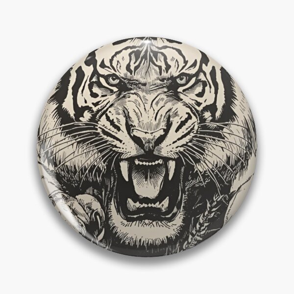 Item preview, Jumping tiger black and white designed and sold by Kara-Lina.