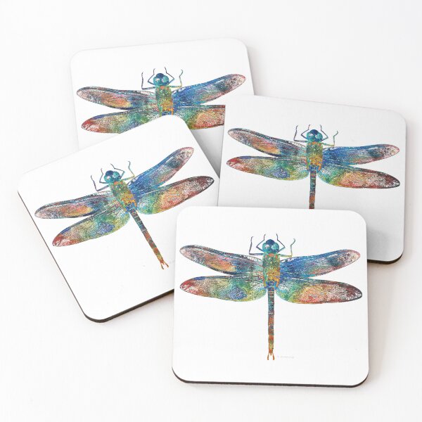 Item preview, Colorful Dragonfly On White designed and sold by Sharon Cummings Art.