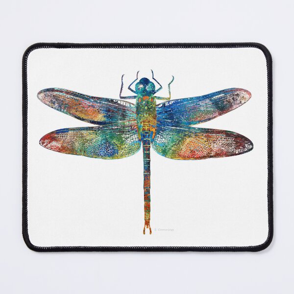 Item preview, Colorful Dragonfly On White designed and sold by Sharon Cummings Art.