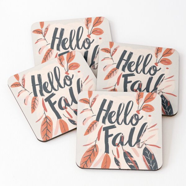 Item preview, Autumn greeting card with colorful leaves and text hello fall, AI generated designed and sold by dvoevnore.