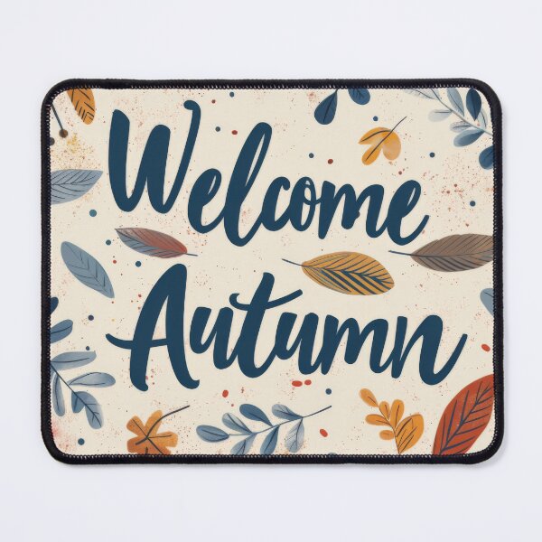 Item preview, Fall greeting card with colorful leaves and text Welcome Autumn, AI generated designed and sold by dvoevnore.