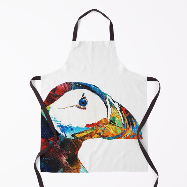 Item preview, Colorful Puffin On White Bird Art designed and sold by Sharon Cummings Art.