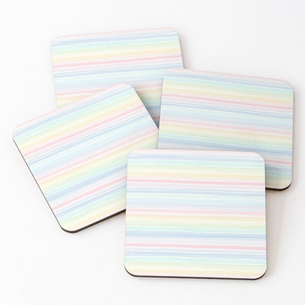 Item preview, watercolor pastle stripes seamless pattern designed and sold by FirsttMeUp.