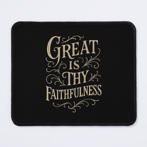 Item preview, Hymns - Great is Thy Faithfulness - Christian Praise Worship - Cream Lettering designed and sold by Glory After Tears.
