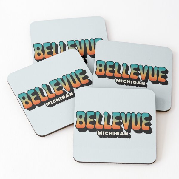 Item preview, Bellevue Michigan 70s Retro designed and sold by TheOldMittenIllustrated.
