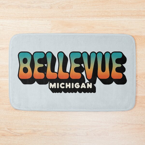 Item preview, Bellevue Michigan 70s Retro designed and sold by TheOldMittenIllustrated.