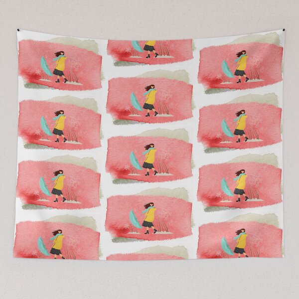 Item preview, Pastel Rainy Day Girl Illustration designed and sold by Oak Mountain.