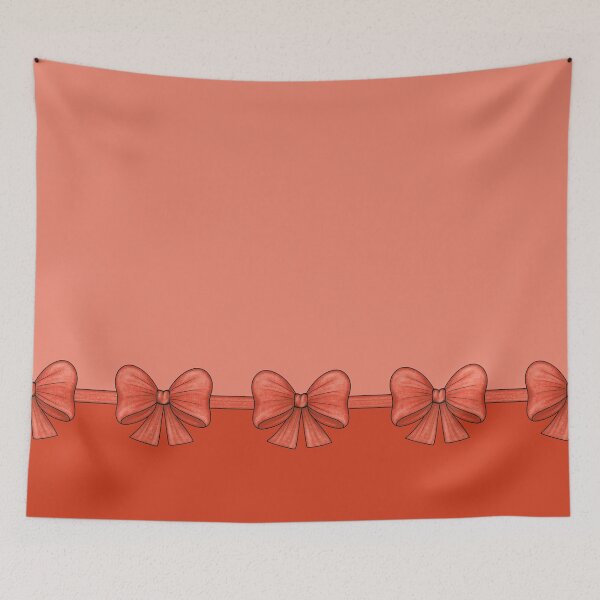 Item preview, Red bows on a ribbon that divide the background into light red and deep red designed and sold by Cherevan.