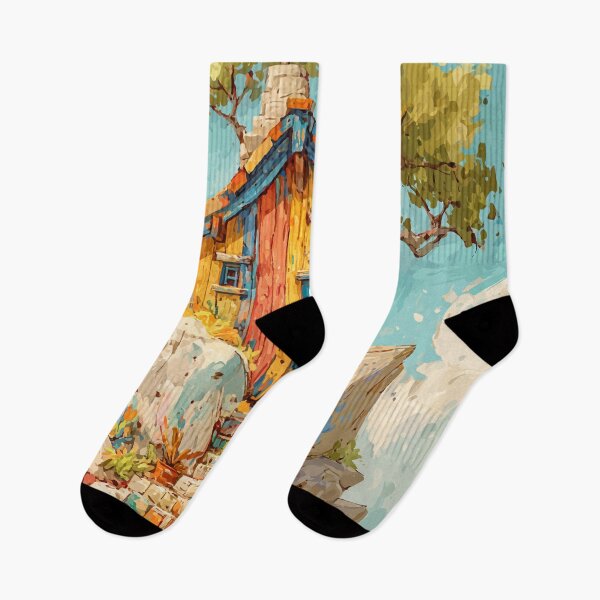Item preview, Surrealist Seaside Cottage – Whimsical Fantasy House Art designed and sold by Moss and Moon Studio.