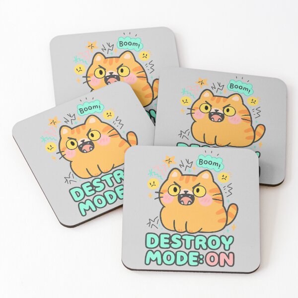 Item preview, Destroy Mode: ON – Chaotic Kawaii Orange Cat designed and sold by catastrocat.