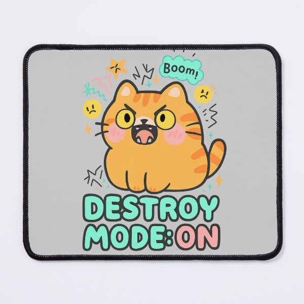 Item preview, Destroy Mode: ON – Chaotic Kawaii Orange Cat designed and sold by catastrocat.