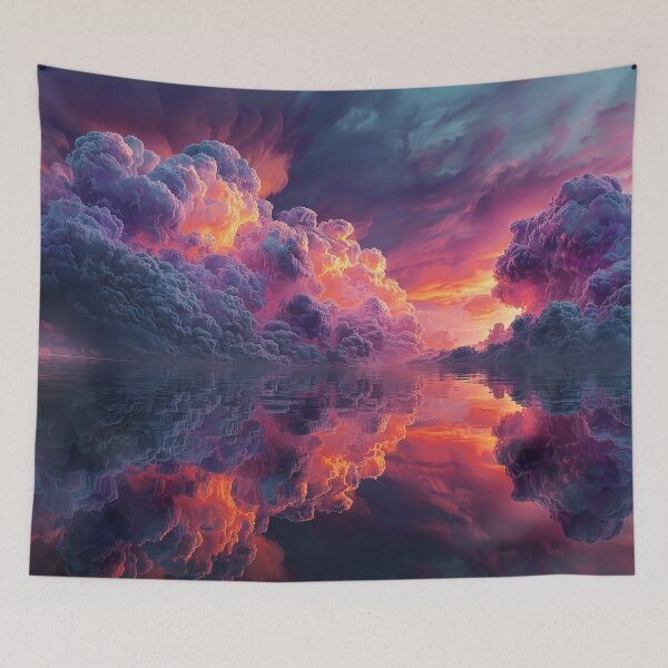 Item preview, Surreal Glowing Sunset Clouds Reflected In Water designed and sold by Jirka Svetlik, Studio Illuvision.