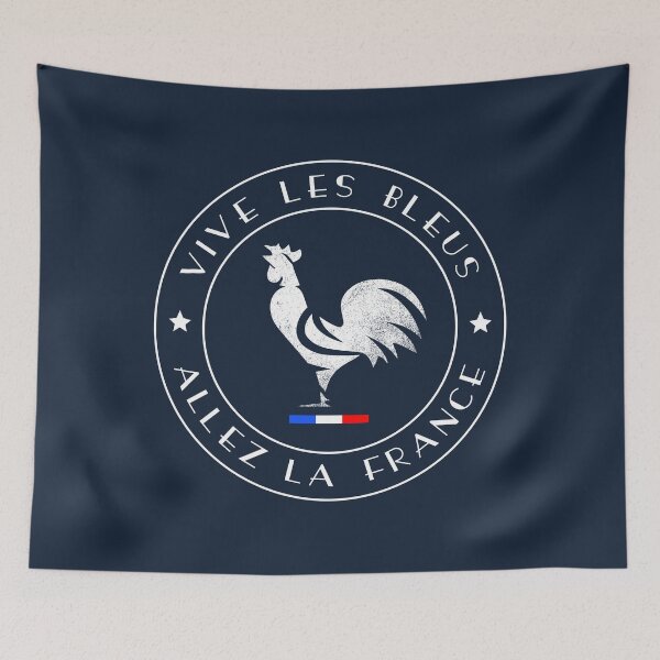Item preview, Allez la France Vive les Bleus Gallic Rooster Two Stars designed and sold by frenchsalsa.