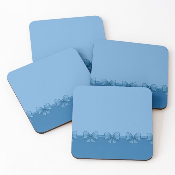 Item preview, Blue bows on a ribbon dividing the background into light blue and deep blue designed and sold by Cherevan.