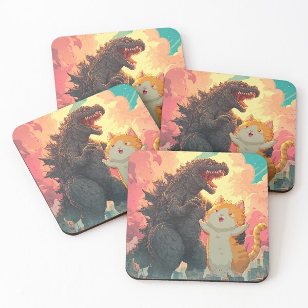 Item preview, Kaiju vs. Giant Cat – Funny Cartoon Monster Design designed and sold by Meiersbeste.