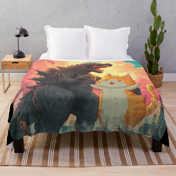 Item preview, Kaiju vs. Giant Cat – Funny Cartoon Monster Design designed and sold by Meiersbeste.