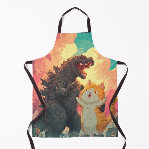 Item preview, Kaiju vs. Giant Cat – Funny Cartoon Monster Design designed and sold by Meiersbeste.