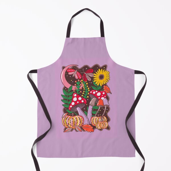 Item preview, Colorfall Season Hero Design | Pink Moon with Mushrooms, Moths, Pumpkins & Falling Leaves, Mystical Autumn Illustration designed and sold by indysign.