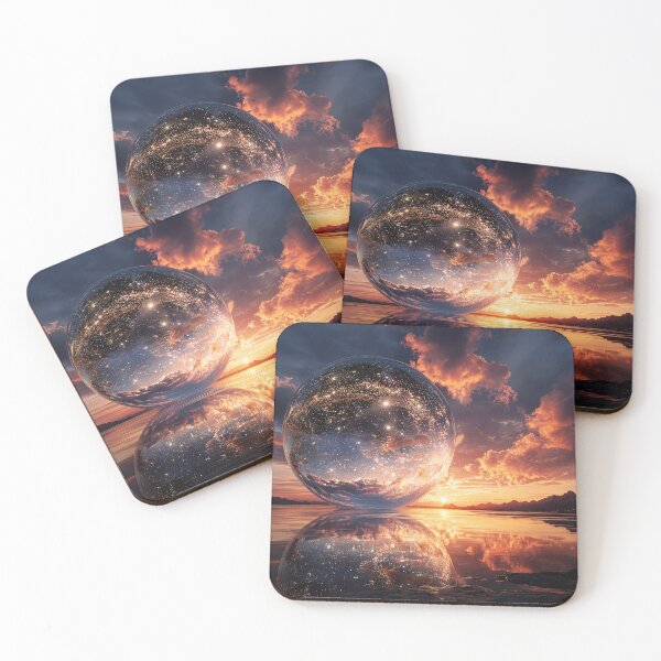 Item preview, Surreal Reflective Sphere Containing Stars And Galaxies At Sunset designed and sold by Jirka Svetlik, Studio Illuvision.