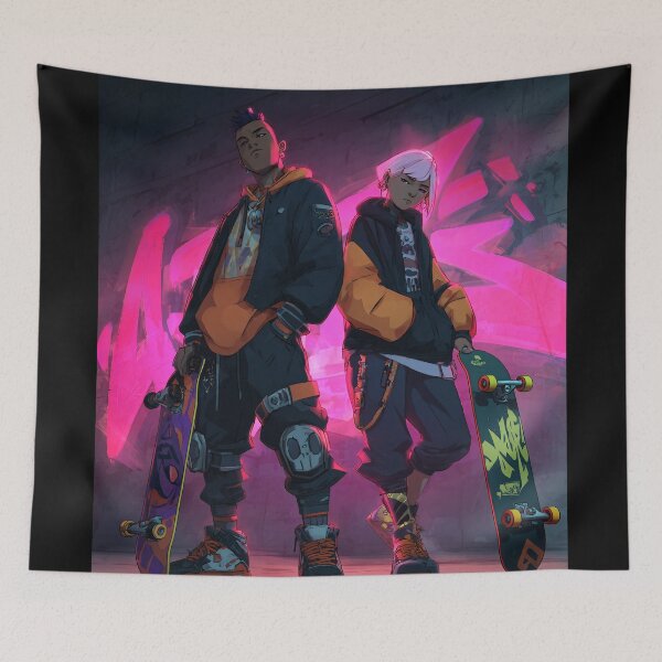Item preview, Urban Skater Duo – Streetwear & Graffiti Style Illustration designed and sold by Meiersbeste.