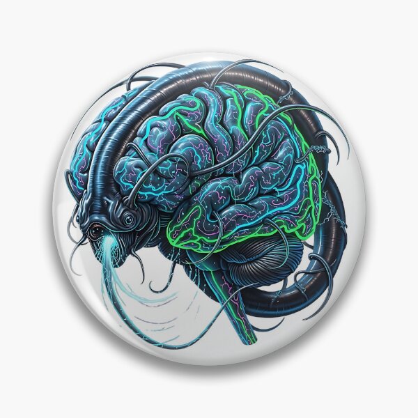 Item preview, Neuroparasite – Biomechanical Brain Horror T-Shirt designed and sold by JP's Print Lab.